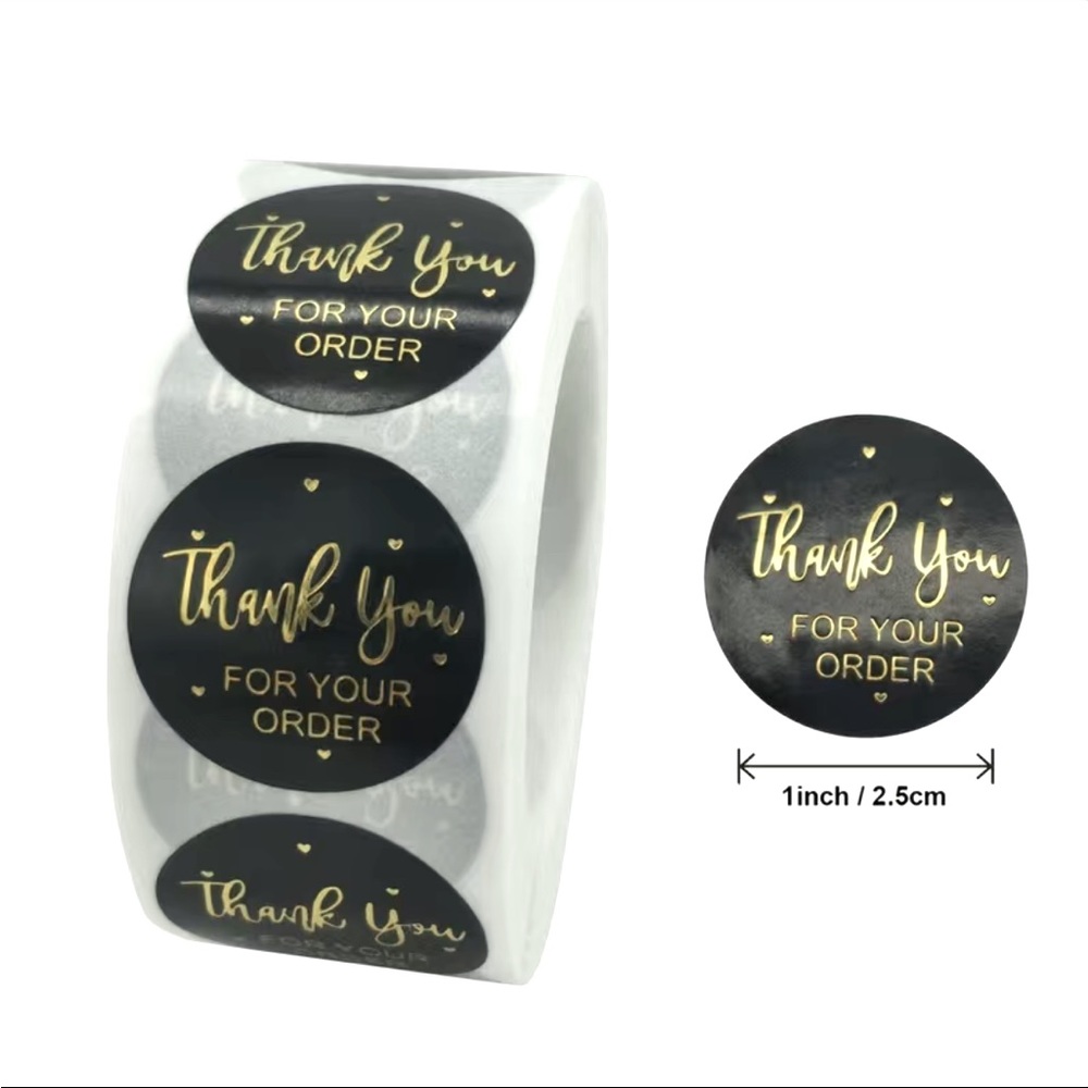 500 Roll Black Thank You FOR YOUR ORDER Stickers PRICE IS FIRM